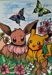 Pikachu a EEvee